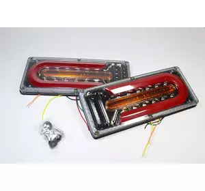 Ліхтар LED задній 12-24v для Автомобільної техніки, вантажівок, 33х13 см (Біжний поворотник) Reap lamp Wagen